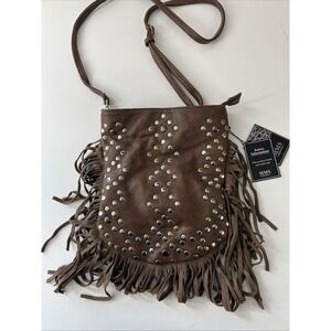 Western Brown Crossbody‎ Shoulder Bag Fringe Rhinestones Cowgirl Purse Country